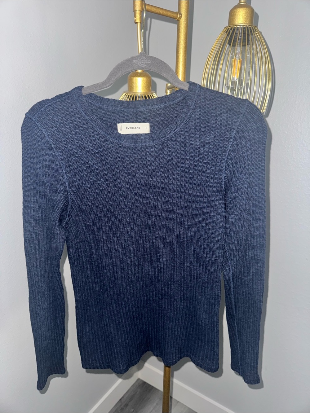 Everlane Navy Cozy Ribbed Crewneck Top